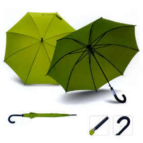 Customized auto open rubber handle straight umbrella for promotional gift