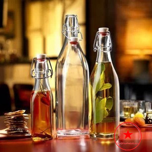 Beverage Transparent Glass Bottle With 250ml/500ml/1000ml 