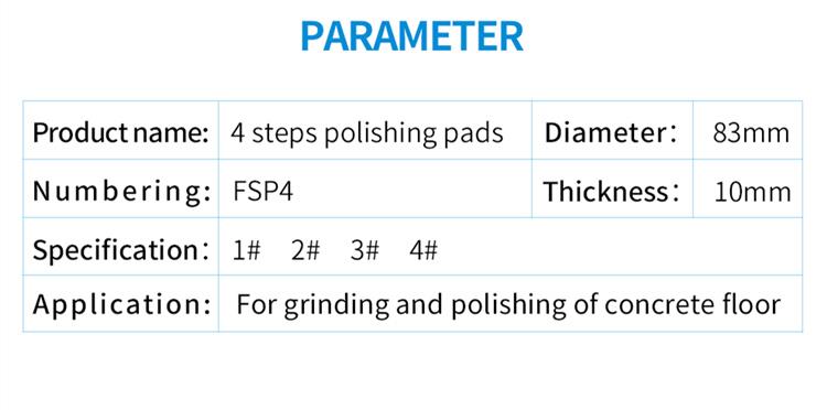 Parameter of Metal Diamond Polishing Pads - Metal Polishing Pads - Products - Z-Lion Diamond Tools Group